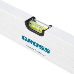 Gross Уровень алюминиевый, 800 мм, усиленный, рукоятки, фрезерованный, 3 глазка, магнитный 34371
