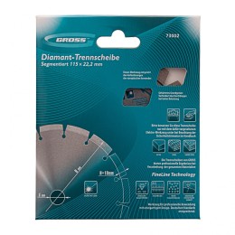 Gross Диск алмазный, 115 х 22.2 мм, лазерная приварка сегментов, сухая резка 73002