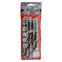 Matrix Сверло по металлу, 12 мм, полированное, HSS, 5 шт, цилиндрический хвостовик 72020