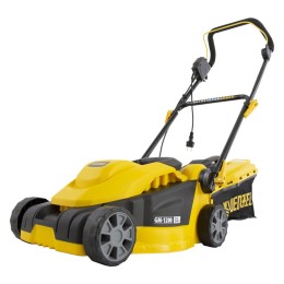 Denzel Газонокосилка электрическая GM-1200, 1200 Вт, ширина 32 см, 3 уровня, травосборник 25 л. 96615