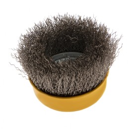 Denzel Щетка для УШМ, 75 мм, "Чашка", витая нержавеющая проволока 0.3 мм, М14 746043