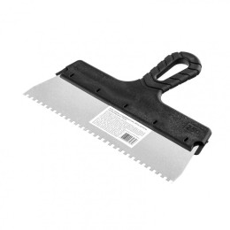 Sparta Шпатель из нержавеющей стали, 250 мм, зуб 4 х 4 мм, пластмассовая ручка 85156