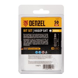Denzel Бита TX 30х50, сталь S2, шестигранный профиль, 10 шт. Е 6,3 11671