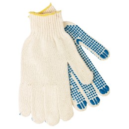 Сибртех Перчатки х/б, ПВХ покрытие, "Точка", 5 пар в упаковке, 7 класс Россия 67718