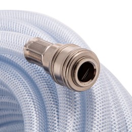 Stels Шланг пневматический ПВХ, 10 x 16 мм, 18 бар, армированный, прозрачный, быстросъемное соединение, 30 м 57027