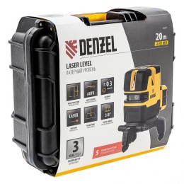 Denzel Лазерный уровень LX 05 Red, 20 м, 635 нм, аккумулятор Li 5200 mAh, резьба 5/8" 35071