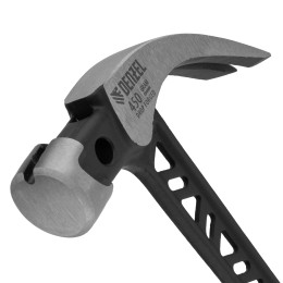 Denzel Молоток-гвоздодёр 450 г, цельнокованый,боек с магнитом, двухкомп. обрезин. рук-ка 10466