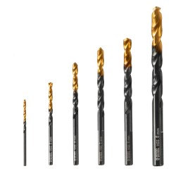 Denzel Набор сверл по металлу, 2-3-4-5-6-8 мм, HSS-Tin, Golden Tip, 6 шт 72300