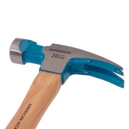 Gross Молоток-гвоздодер,560 г, угол 75, магнит, обрезиненная рукоятка AMERICAN HICKORY // 10419