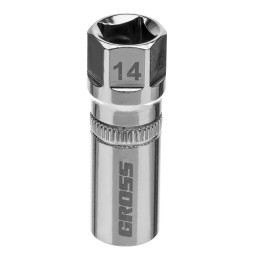 Gross Головка торцевая свечная, магнитная, двенадцатигранная, 14 мм, под квадрат 1/2 13187