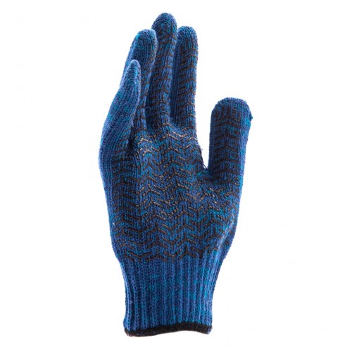 Перчатки трикотажные усиленные, гелевое ПВХ-покрытие, 7 класс, синие Россия Сибртех 68183