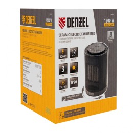 Denzel Тепловентилятор электрический керамический DTFC-1200, 3 режима, вентилятор, нагрев 600/1200 Вт 96418