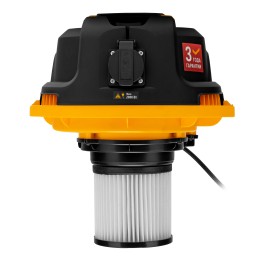 Denzel Пылесос строительный RVC30, 1400 Вт, бак 30 л, шланг 3 м, розетка с автосинхр. 28203