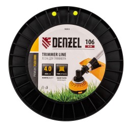Denzel Леска для триммера витой квадрат, 4,0мм х 106м, на DIN катушке FLEX CORD 96803