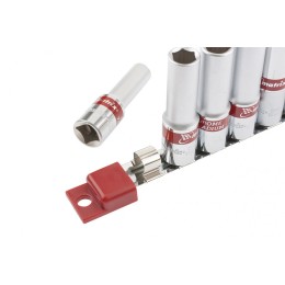 Matrix Набор удлиненных торцевых головок 1/2", 6 гранные, CrV, 10-22мм, 10 штук 13590