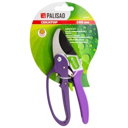 Palisad Секатор прямого реза, 200 мм, храповой механизм, металлические обрезиненные рукоятки, 60488