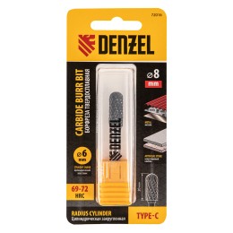 Denzel Борфреза по металлу твердосплавная, цилиндрическая закругленная, тип-С, 8 мм// 72016