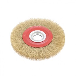 Matrix Щетка для точила, 200 мм, посадка 32 мм, плоская, латунированная витая проволока 74662