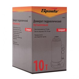 Sparta Домкрат гидравлический бутылочный 10 т, h подъема 190-370 мм 50335 Compact