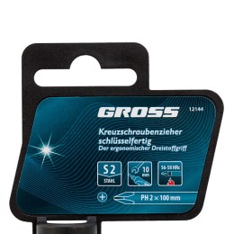 Gross Отвертка PH2 x 100 мм, S2, трехкомпонентная ручка 12144