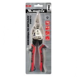 Matrix Ножницы по металлу, 250 мм, прямой рез, сталь CRMO, двухкомпонентные рукоятки, PRO 78322