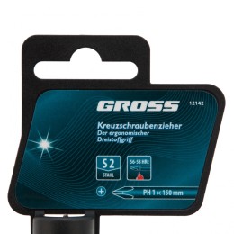 Gross Отвертка PH1 x 150 мм, S2, трехкомпонентная ручка 12142