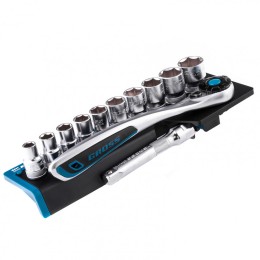 Gross Набор торцевых головок, трещотка 120 зубьев, 1/2", CrV, 12 предметов 14138