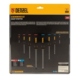 Denzel Набор отверток, 8 пр., CrV, трехкомпонентная рукоятка 12213