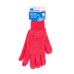 Сибртех Перчатки трикотажные, акрил, двойные, коралл, двойная манжета Россия 68688