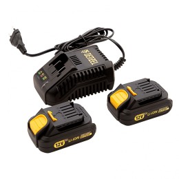 Denzel Дрель-шуруповерт аккумуляторная CDL-IB-12-02, Li-Ion, 12 В, 1.5 А*ч, 2 аккумулятора 26111