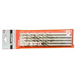 Matrix Сверло по металлу, 10 х 184 мм, полированное, удл, HSS, 5 шт, цилиндрический хвостовик 715100