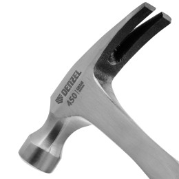 Denzel Молоток-гвоздодер 450 г, цельнометаллический, двухкомпонентная рукоятка 10423