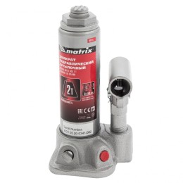 Matrix Домкрат гидравлический бутылочный, 2 т, высота подъема 181-345 мм 50715