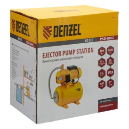 Denzel Насосная станция эжекторная PSD800C, 800 Вт, 2400 л/ч, ресивер 24 л, всасывание 20 м 97212