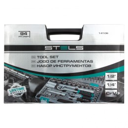 Stels Набор инструментов, 1/2, 1/4, CrV, пластиковый кейс 94 предмета 14106