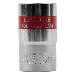 Matrix Головка торцевая, 15 мм, шестигранная, CrV, под квадрат 1/2, хромированная 13115