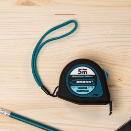 Gross Рулетка "Ergonomisch",5 м x 25 мм,магнитный обрезиненный зацеп 31103