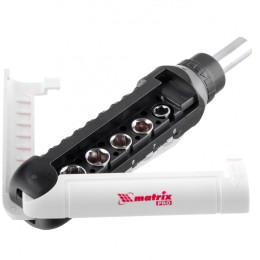 Matrix Отвертка реверсивная с набором бит и торцевых головок, 15 шт, CrV Pro13343