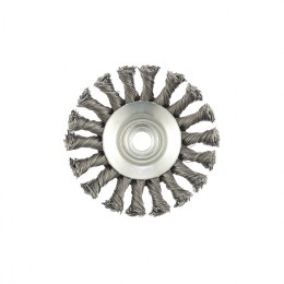 Matrix Щетка для УШМ, 100 мм, М14, "тарелка", крученая проволока 0.5 мм 74609