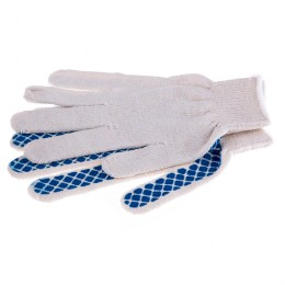 Сибртех Перчатки х/б, ПВХ покрытие, "Шахматный облив", 5 пар в упаковке, 10 класс Россия 67812