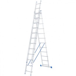 Сибртех Лестница, 3 х 12 ступеней, алюминиевая, трехсекционная, Россия, 97822