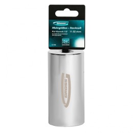 Gross Головка торцевая многоразмерная 11-32 мм, под квадрат 1/2, CrV, хромированная 13190