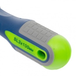 Сибртех Отвертка, SL3 х 100 мм, CrV, трехкомпонентная рукоятка 11800