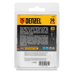 Denzel Бита IMPACT, PH3x50 мм, лазерная обработка шлица, сталь S2, 10 шт., Е 6,3 11690