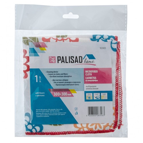 Салфетка из микрофибры универсальная, 300 х 300 мм, с цветами, Home Palisad 923435