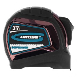 Gross Рулетка "Doppelhaken",3 м x 16 мм,односторонний зацеп,Нейлон,двусторонняя шкала,автоматическая фиксация 31122