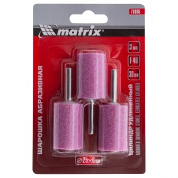 Matrix Шарошка абразивная, цилиндр удлиненный, 25 x 38 x 6 мм, F46, 3 шт 76006