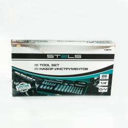 Stels Набор торцевых головок с трещоткой, 1/4", 26 предметов 13574