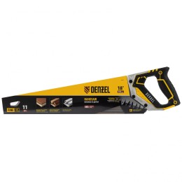 Denzel Ножовка по дереву, 450 мм, 11 TPI, зуб 3D, металлопластиковая рукоятка 24141