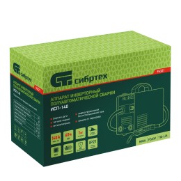 Сибртех Аппарат инвертор. полуавтомат. сварки ИСП-140, 140 А, ПВ 60% 94321